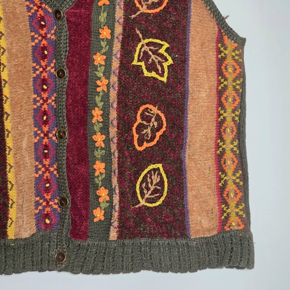 Vintage Colorful Knit Patterned Vest - Picture 3 of 7